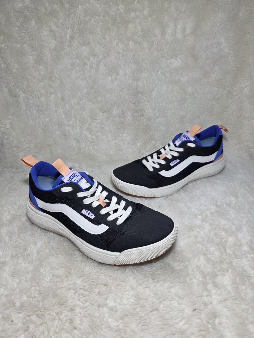 Vans UltraRange Black Blue Peach Athletic Sneakers Shoes Mens 7.5 Wmns 9 LikeNew